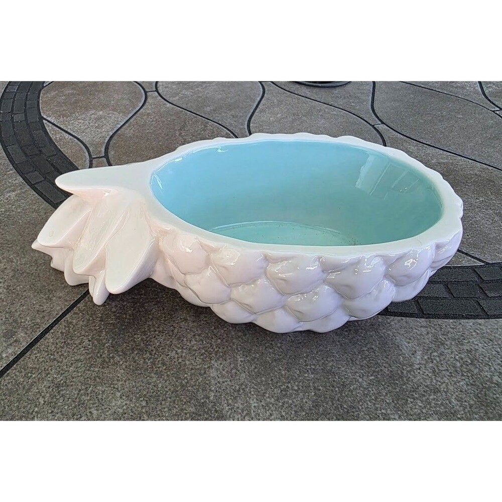 Pineapple Shaped 8" Porcelain White Serving Bowl